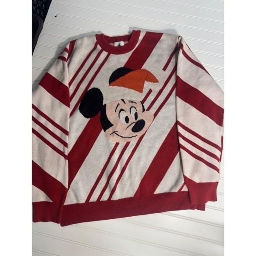 Disney Parks 2023 candy cane Mickey Mouse Christmascollectible Sweater Men large